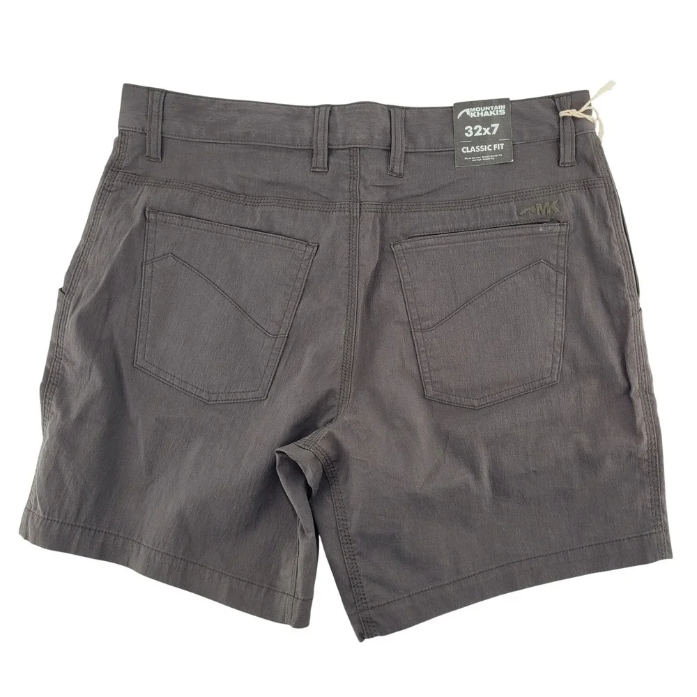 Mountain Khakis Rover Short Mens 32 Gray Classic Fit 7 Inch Inseam Outdoor NWT - Picture 2 of 6